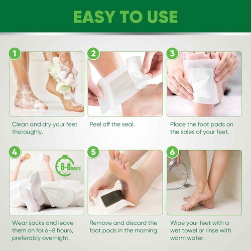 AOSORW Natural Cleansing Foot Pads - Premium Foot Care - Relieves Stress and Fatigue - Improves Sleep and Supports Body Cleansing - 30 Pads