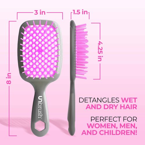 FHI Heat UNbrush Detangling Brush and UNwinder Detangling Spray Combo Pack - Tangle-Free Hair, Pain-Free Brushing, Anti-Static Bristles, Lightweight Hair Brush, Orchid