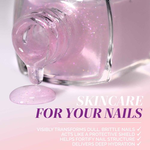 LONDONTOWN Glow Getter Nail Luminizer – One-Step Nail Treatment with Hexanal & Shimmer for Stronger, Healthier, Glossier Nails, No Base or Top Coat Needed, 0.4 Fl Oz