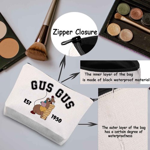 TSOTMO Cartoon Merchandise Fairy Tale Cosmetic Bag Fairy Princess Gift Mouse Gus Makeup Bag For Movie Fans (GUSGUS)