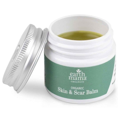 Earth Mama Organic Skin & Scar Balm |C-Section Recovery Skin Care, Pregnancy Stretch Mark Scar Cream with Organic Jojoba Oil, Tamanu Oil & Gotu Kola (2-Pack)