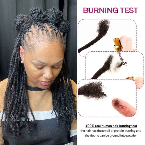 Orientdreads Textured Loc Extensions Human Hair, 100% Real Human Hair Dreadlock Extensions Handmade Permanent loc Extensions (#Natural Black - 0.4cm, 8 Inch 20 Strands)