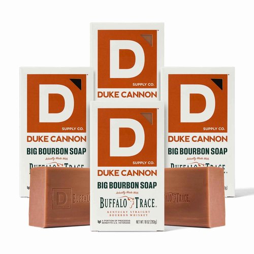 Duke Cannon Supply Co. Extra Large Bar Soap Bundle - Men's Natural Bar Soap With Masculine Scents - Big American Bourbon USA-made soap - All Skin Types - Big Brick of Soap - Bourbon,10 oz (4 Pack)
