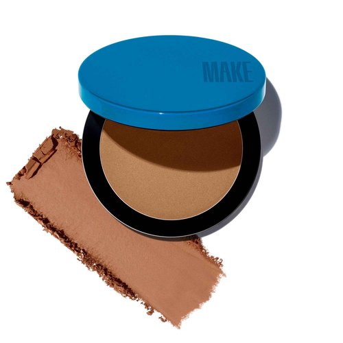 MAKE Beauty Skin Mimetic Microsuede Bronzer Powder - Matte Bronzing Powder Contour, Buildable Formula, Non Comedogenic, Long Lasting Color. Shade - Aura for Light to Medium Skin
