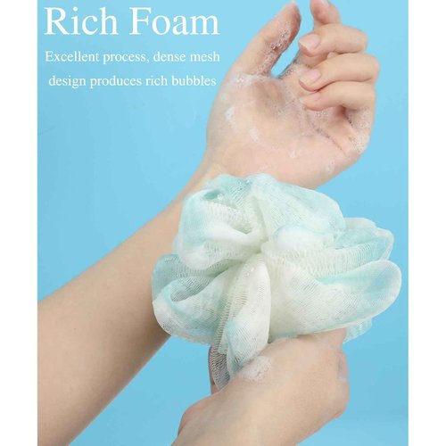 CHENGU 80 Pcs Loofah Bulk Sponge Bath Sponges for Shower, Bath, Body Pouf Mesh Loofah Exfoliating Body Scrubber for Baby, Women, Men, 20g (Plain, Novel Colors)