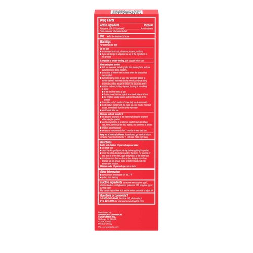 Neutrogena 0.1% Adapalene Gel Acne Treatment, Topical for Acne, Adapalene Medication for Blemishes, Once Daily Topical Retinoid to Prevent Breakouts, Oil & Fragrance-Free, 1.6 oz