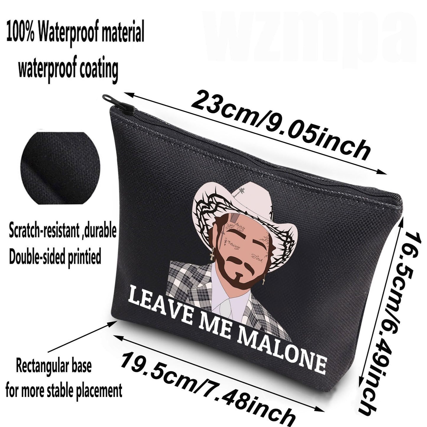 WZMPA Singer Fans Inspired Cosmetic Bag Singer Concert Gift Leave Me Malone Makeup Zipper Pouch Bag Singer Music Merchandise (Leave Me Malone-BL)