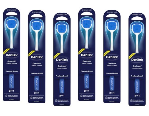 Dentek Orabrush Tongue Cleaner (Colors May Vary) Pack of 6