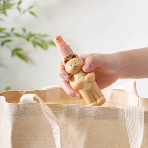 Empty Spray Bottle, Set of Cute Bear Look Delicate Hygiene Bottles, Easy to Press and Practical, with Waterproof Storage Bag for Business Travel for (2 Press Bottle 1 Spray Bottle