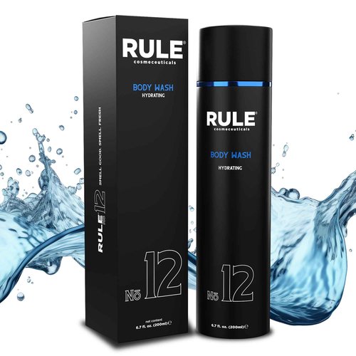 RULE COSMECEUTICALS - No.12 Body Wash, Shower Gel for Men with Shea Butter, Aloe Vera, Chamomile and Coconut Oil for Skin, Cleanse, Hydration, Revitalize & Restore, Perfect for Daily Use, 200 mL