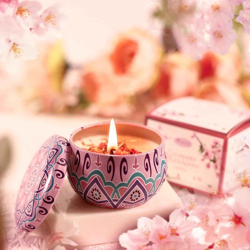 Beautifier Life Bath and Body Gift Set for Women - Luxurious Home Spa Gift Set,Japanese Cherry Blossom 7-Piece Set Including Shower Gel,Body Lotion,Bath Oil,Bath Salt,Soap,Bath Bombs and Candle