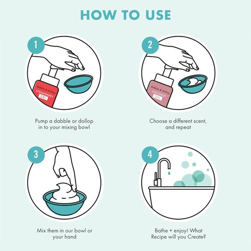 Dabble & Dollop Coconut + Vanilla Body Wash & Shampoo – 3-in-1 Natural Bubble Bath for Kids, No Parabens or Sulfates, Vegan, Gluten-Free, Tear-Free (2-Pack)