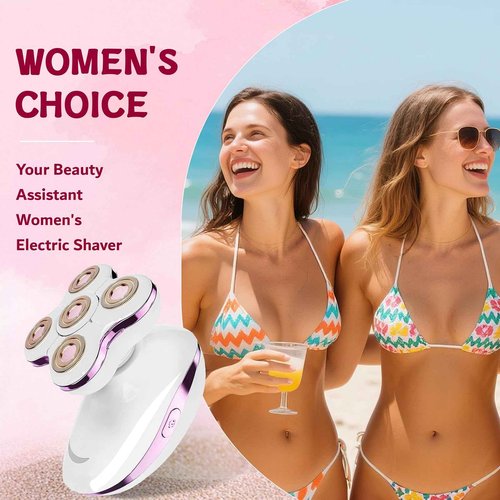 Electric Razors for Women Legs: Rechargeable Body Shaver - Wet Dry Waterproof Hair Remover - Trimmer for Lady Face Arms Public