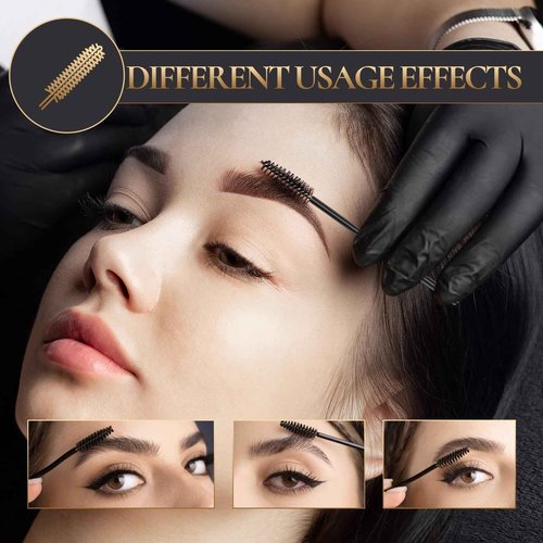 KLDKUST Stainless Steel Eyelash Extension Tweezers (Straight & Curved Tip) & Eyelash Brushes (4PCS, Black) for Eyelash Extension Applications