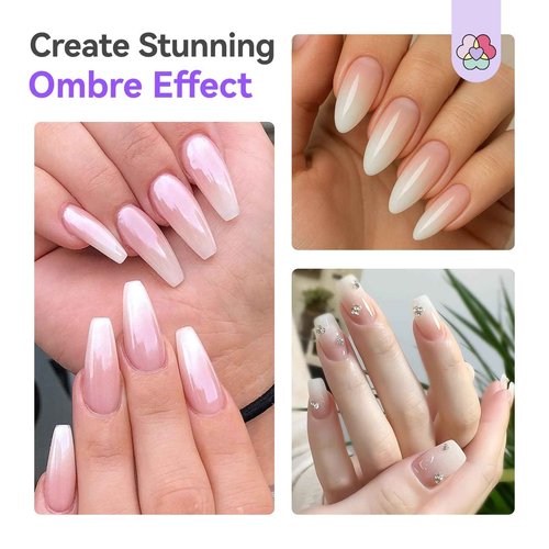 SAVILAND Advanced Dilution-Free Airbrush Gel Nail Polish: Non-Acetone 2 PCS 20ml White Airbrush for Nails Gel Airbrush Paint Kit Non-Toxic Castor Oil & VE for Ombre French Nail Salon Nail Art & Party