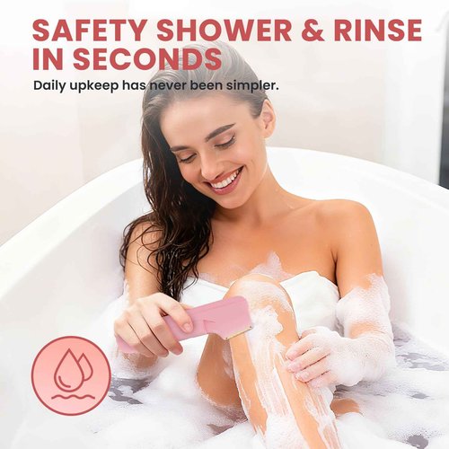 MAXGROOM Electric Razor for Women Pubic Hair - Painless Body Trimmer with LED Light & IPX7 Waterproof, Gentle Bikini Hair Removal for Intimate Area Legs & Armpits (Pink)