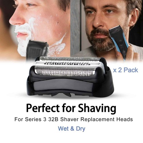 VIDSA 2 Pack 32B S3 Electric Replacement Shaver Head for Series 3 Shaving Razors, Compatible with S3 3040s 3080s-4 370cc 3070cc 3000s 3010, 3090cc Etc.