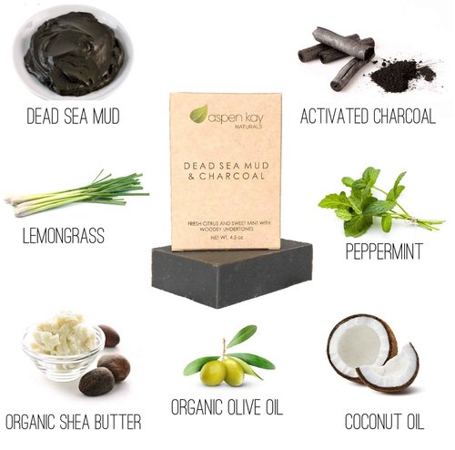 Soap Set - Made with Natural and Organic Ingredients. Gentle Soap. 1 Arnica & Mint - 1 Calamine Soap – 1 Dead Sea Mud & Charcoal Soap - 4.5oz Bar