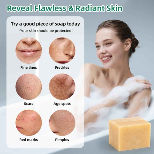 Cold process soap, 10.6oz Pack of 3 suitable for the body and face,Handmade bath soap deeply cleanses, smooths, with moisturizing and brightening effects, suitable for all skin types,Made in Italy