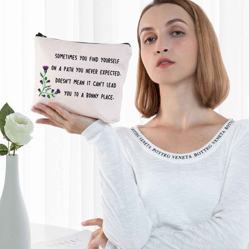 G2TUP Scottish Thistle Flower Makeup Pouch Motivational Quote TV Show Fans Gift Bag (Scottish Thistle Flower)