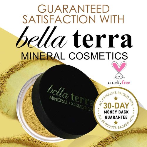 BellaTerra Cosmetics Mineral Powder Foundation – Maple | Deep Warm Undertone | Buildable Matte Mineral Formula for Smooth, Balanced, Long-Lasting Coverage 9g