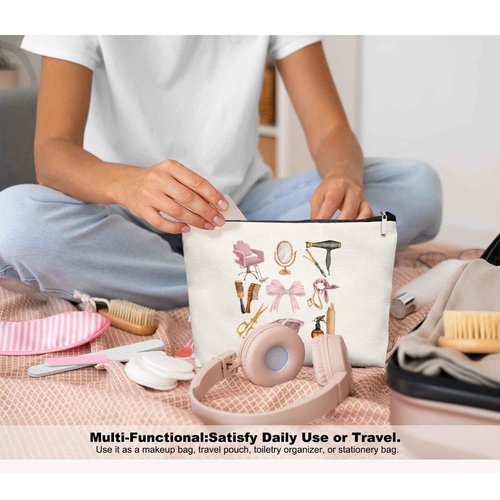 EKGJW Hairstylist Gifts Women Makeup Bag Make Up Bag, Cosmetic Bags for Hairstylists, Hairdresser Gifts for Cosmetology Student Teen Girls