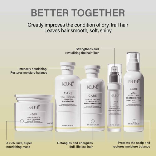 Keune Care Vital Nutrition Mask, Deep Moisturizing & Restorative Treatment for Dry or Damaged Hair, 6.8 Fl Oz