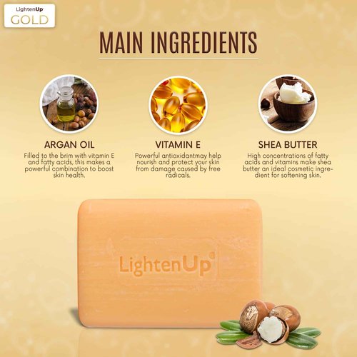 OMIC Lighten-Up LightenUp Anti-Aging Cleansing Bar Soap 200g - Anti-oxidant Properties, with Shea Butter and Argan Oil (Pack of 2)
