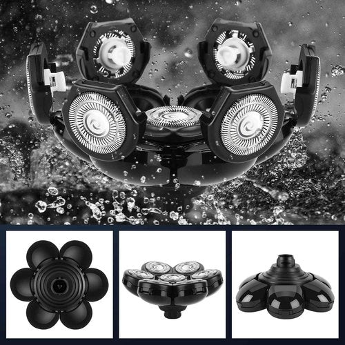 6 Blade Replacement Heads,Bald Shaver Replacement Heads Rotary Shaver for Bald Men Replacement Blade Beard Universal Fast Double Ring Hair Trimmer for 5 6 7 Head Electric Shaver