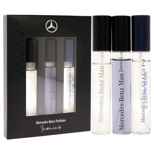 2022 Discovery Coffret Gift Set by Mercedes-Benz - Perfumes for Men - Contains 5 ml of Man, Man Intense, and Sign - Aromatic Woody Spicy Scents - Evokes Power and Sensuality of Gentlemen - 3 pc
