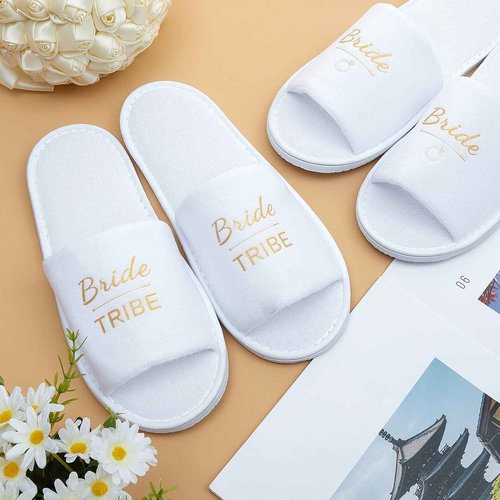 Ramede Set of 12 Bridesmaid Slippers Disposable Wedding Bride Slippers Bulk Bridesmaid Gifts for Wedding Day Bridal Party Women Bachelorette Party Favor(1 Size)