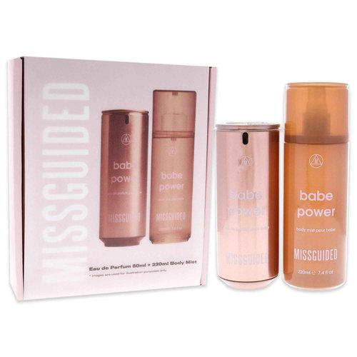 Missguided Babe Power Women 2.7oz EDP Spray, 7.4oz Body Mist 2 Pc Gift Set