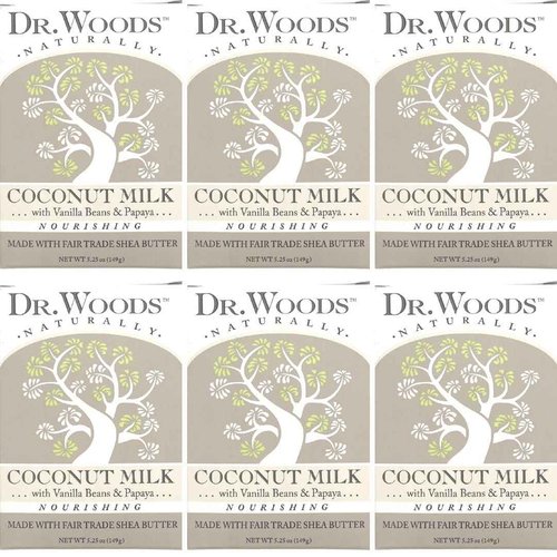Dr. Woods Coconut Milk Shea Butter Soap, 5.25 oz (Pack of 6)