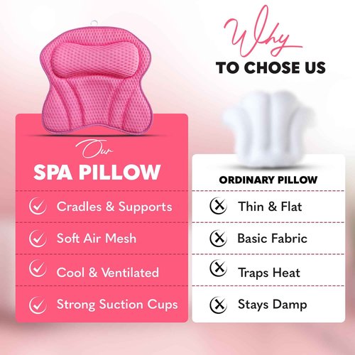 Bath Pillow for Tube - Relaxing Bath Pillows for Head and Neck, Relaxation Gifts for Women, Bathtub Pillow with Suction Cups, Spa Day Essentials, Bath Tub Accessories