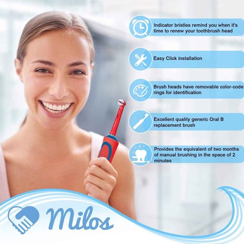 Replacement Toothbrush Heads Kids Compatible with Oral B - 16 Pack Milos Toothbrush Heads Extra Soft Bristles for Electric Braun Brush Heads Refill for Vitality Precision Sensitive and Clean Triumph
