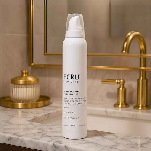 ECRU New York Body Building Fiber Mousse, Hair Mousse for Volume, Volumizer for Fine Hair, 6.76oz
