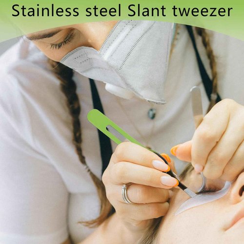 4 PCS Non-Slip Grip Tweezers, Tweezers for Women Facial Hair, Stainless Steel Bevel Tweezer, Professional Eyebrow Shaping Tweezer for Men and Women, Facial Hair, Blackhead Remover
