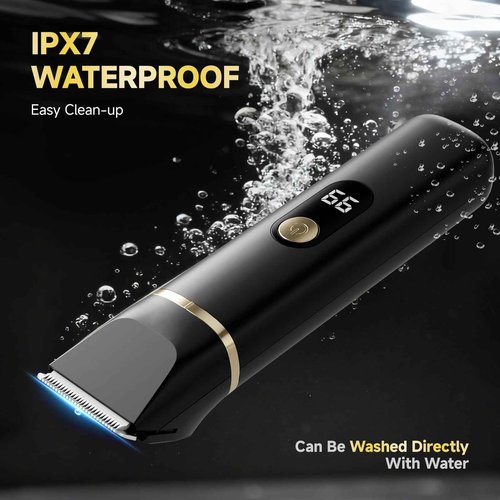 tiovara Beard Trimmer for Men, IPX7 Waterproof Body Hair Trimmer Electric Razor Shaver Body Grooming Kit Wet/Dry Use for Groin, Nose, Ear Hairs, Beard, Legs, Chest