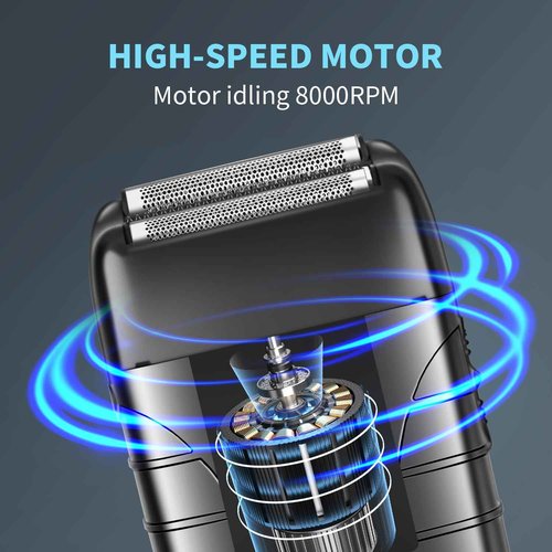 KEMEI Professional Electric Foil Shaver for Men, Beard Trimmer & Men's Grooming Tool, Foil Shaving and Bald Head Precision Trimmer. Cordless and Rechargeable with USB. Gifts for Men