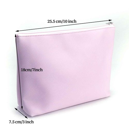 AGBIADD Travel Makeup Bags Set, 3-Piece Large Toiletry Organizer, Multi-Size Cosmetic Bags with Zipper (Pink)