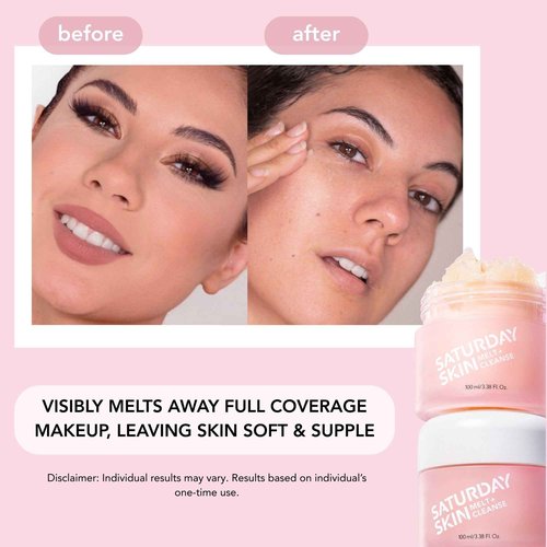 Saturday Skin Melt Cleanse Makeup Remover Balm Daily Cleansing Facial Balm to Oil Double Face Wash Vegan Remove Waterproof Makeup and Mascara