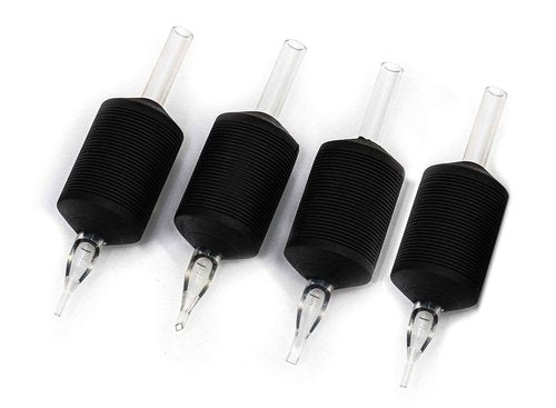 BEZTAT 25mm (1" Inch) Ultra Premium Clear Disposable Tubes w/Black Soft Silicone Grip- 25 Pack, Round Tip (5RT)