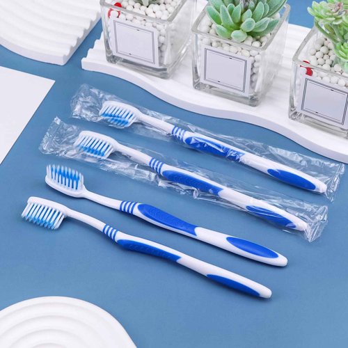 SLequipo 100 Prepasted Disposable Toothbrushes Individually Wrapped Pre Pasted Toothbrushes Soft Bristle Travel Tooth Brush Single Use Wrapped for Hotel, Camping, Travel and Gift for The Homeless
