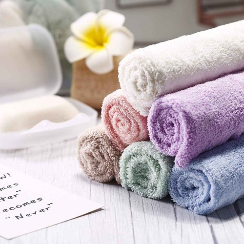 Syhood 6 Pieces Face Wash Cloth 12 x 12 in Makeup Remover Cloths Towel Coral Velvet Facial Microfiber Fabric Soft Fast Drying Facial Cleansing Towel for Face