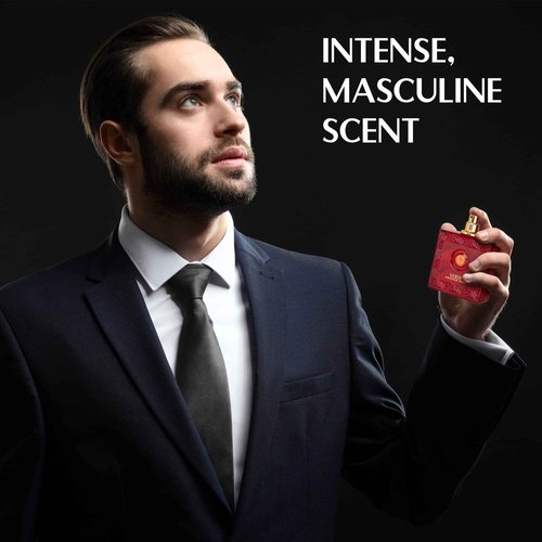 Verse Adonis Red for Men - 100ml Eau De Parfum Spray - Fruity Warm & Floral Fragrance Smell Fresh All Day Long Lasting Includes NovoGlow Carrying Pouch Gift for All Occasions