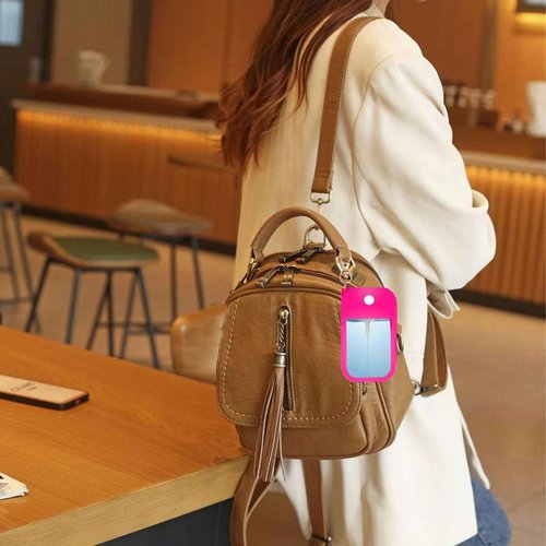 SUBANG 5 Pieces Silicone Case Compatible with Touchland Hand Sanitizer Spray Protective Case with Keychain for Power Mist and Glow Mist 1 fl oz