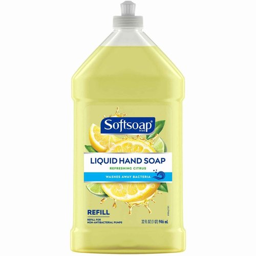 Softsoap Liquid Hand Soap Refill Refreshing Scent Pour Bottle, Yellow, Citrus, 32 Fl Oz