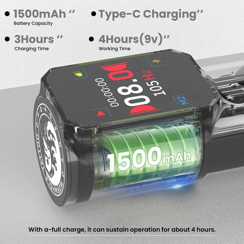 Wormhole Tattoo Gun Wireless Tattoo Machine 1500mAh Battery Aluminum Alloy Smart Tattoo Pen Dot Working Mode Multifunctional Machine for Professional Artist Black