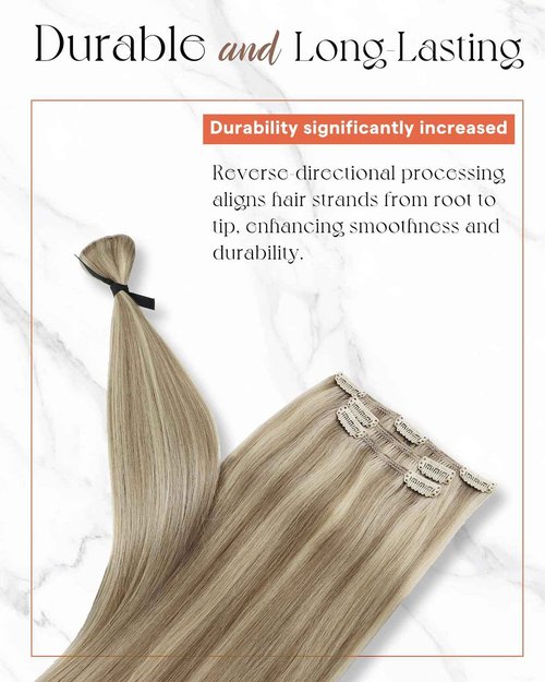 Sunny Hair Clip in Hair Extensions Straight Human Hair Clip in Extensions Remy Clip in Hair Extensions Real Human Hair Extensions Clip ins Golden Blonde Highlights Light Blonde 12inch