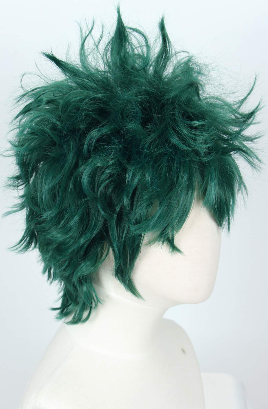 Linfairy Short Green Curly Wig Halloween Costume Cosplay Wig